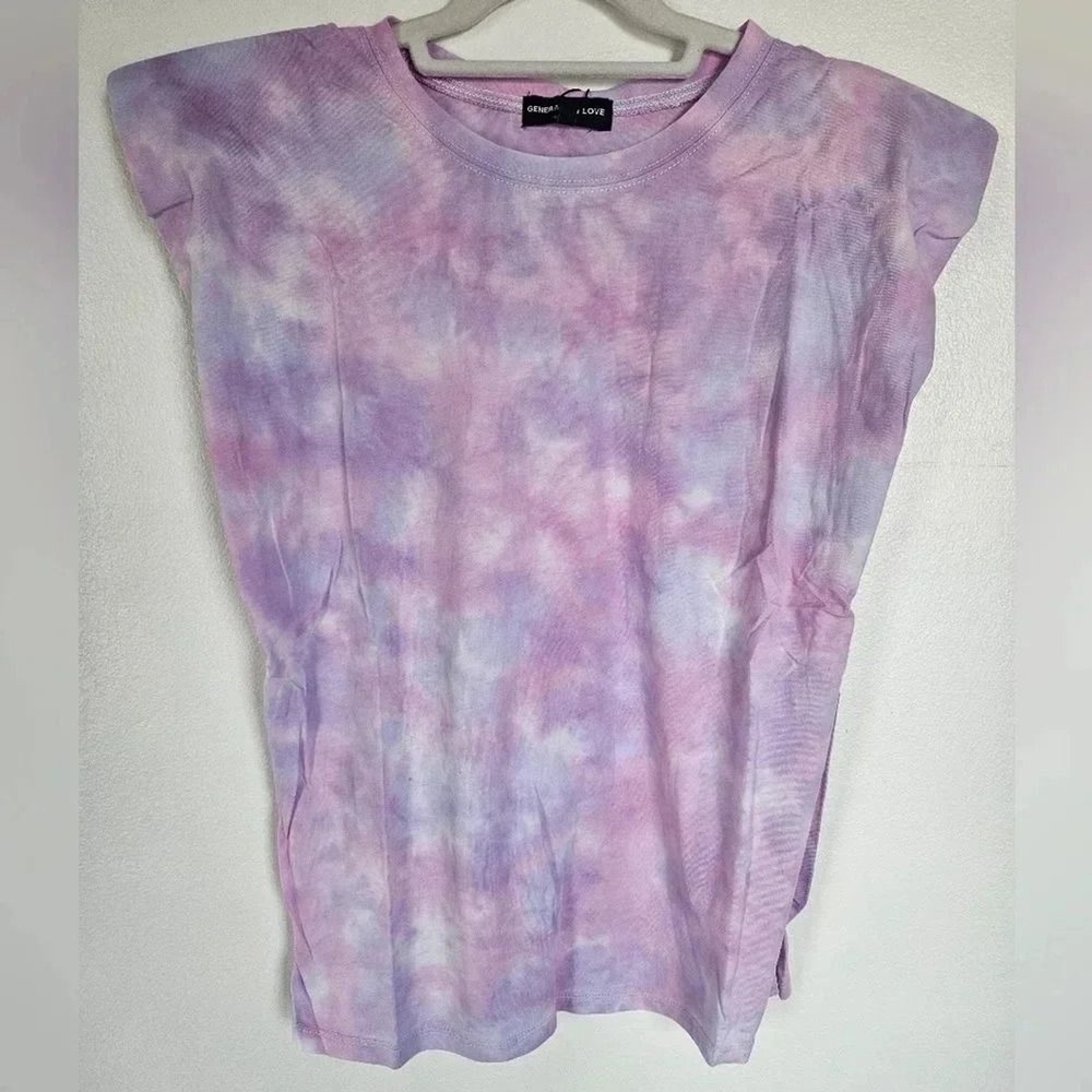 GENERATION LOVE NEW YORK Tie Dye Tunic Top Shirt Women XL Purple Pink Cotton NWT
